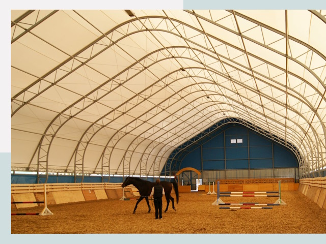 Строительство конных манежей в бору