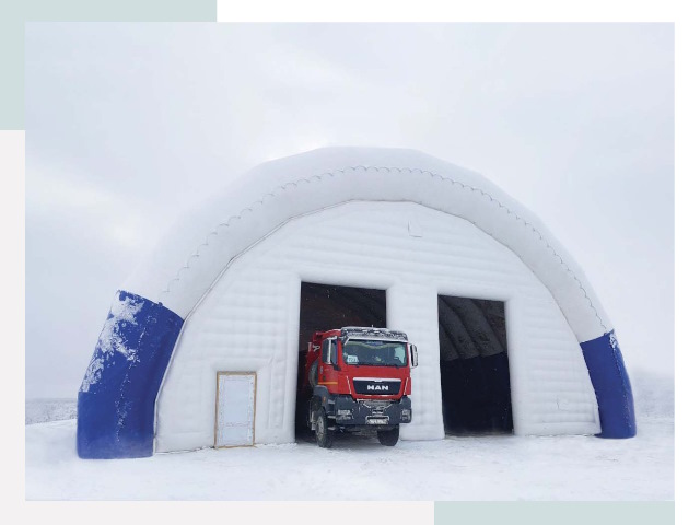 Мобильные ангары в бору