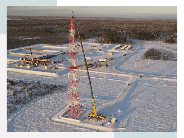 Мачты связи в бору