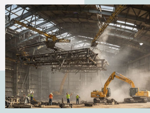 Демонтаж ангаров в бору от 623 руб. за м²